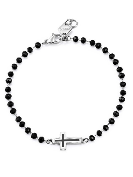 S'Agapõ Bracciale da uomo con perline e croce Charisma SHS12 uomo
