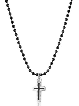 S'Agapõ Collana da uomo con croce e perline Charisma SHS02 uomo