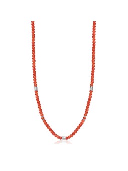 S'Agapõ Collana abbinata con perline di Madera rosse SAD02 unisex