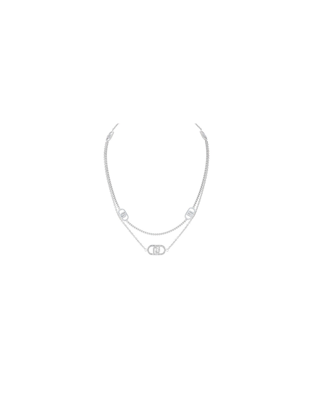 Liu Jo Collana alla moda in acciaio con cristalli LJ2902 donna