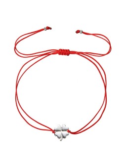 Evolution Group Braccialetto Kabbalah rosso con quadrifoglio 13047.3 rosso donna