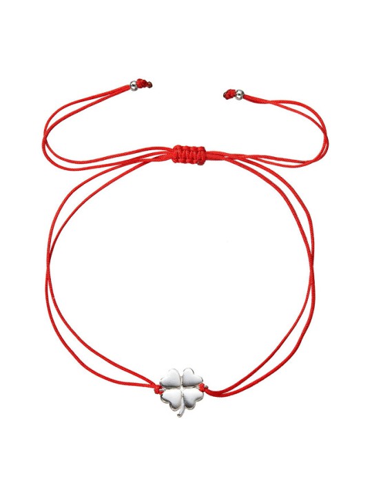 Evolution Group Braccialetto Kabbalah rosso con quadrifoglio 13047.3 rosso donna