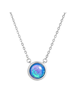 Evolution Group Collana con opale sintetico blu 12065.3 blu donna