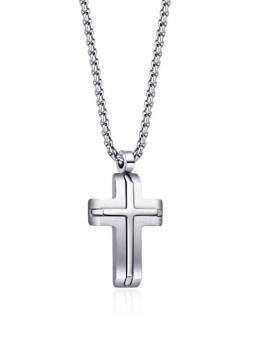 Diverse Collana da uomo in acciaio con croce N1000508 uomo