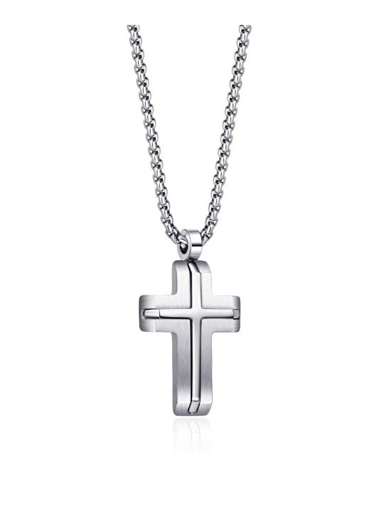 Diverse Collana da uomo in acciaio con croce N1000508 uomo