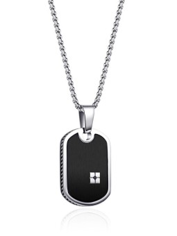Diverse Collana da uomo in acciaio con distintivo militare N1000517 uomo