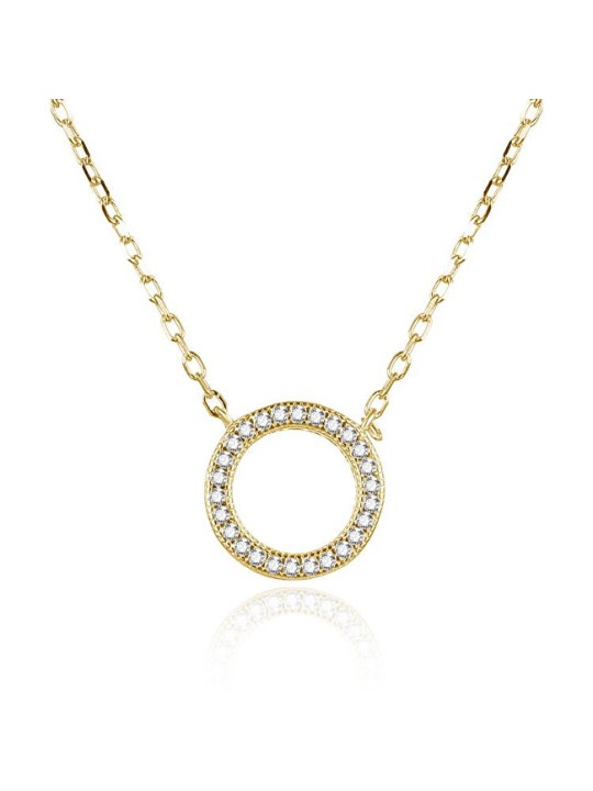 MOISS Incantevole collana a cerchio placcata oro con zirconi N0000606 donna