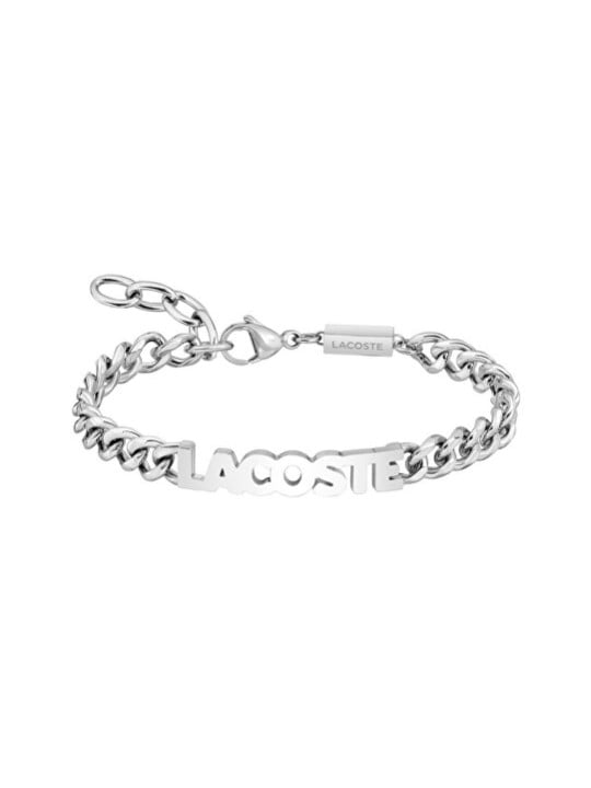 Lacoste Elegante bracciale da uomo in acciaio con scritta 2040476 uomo