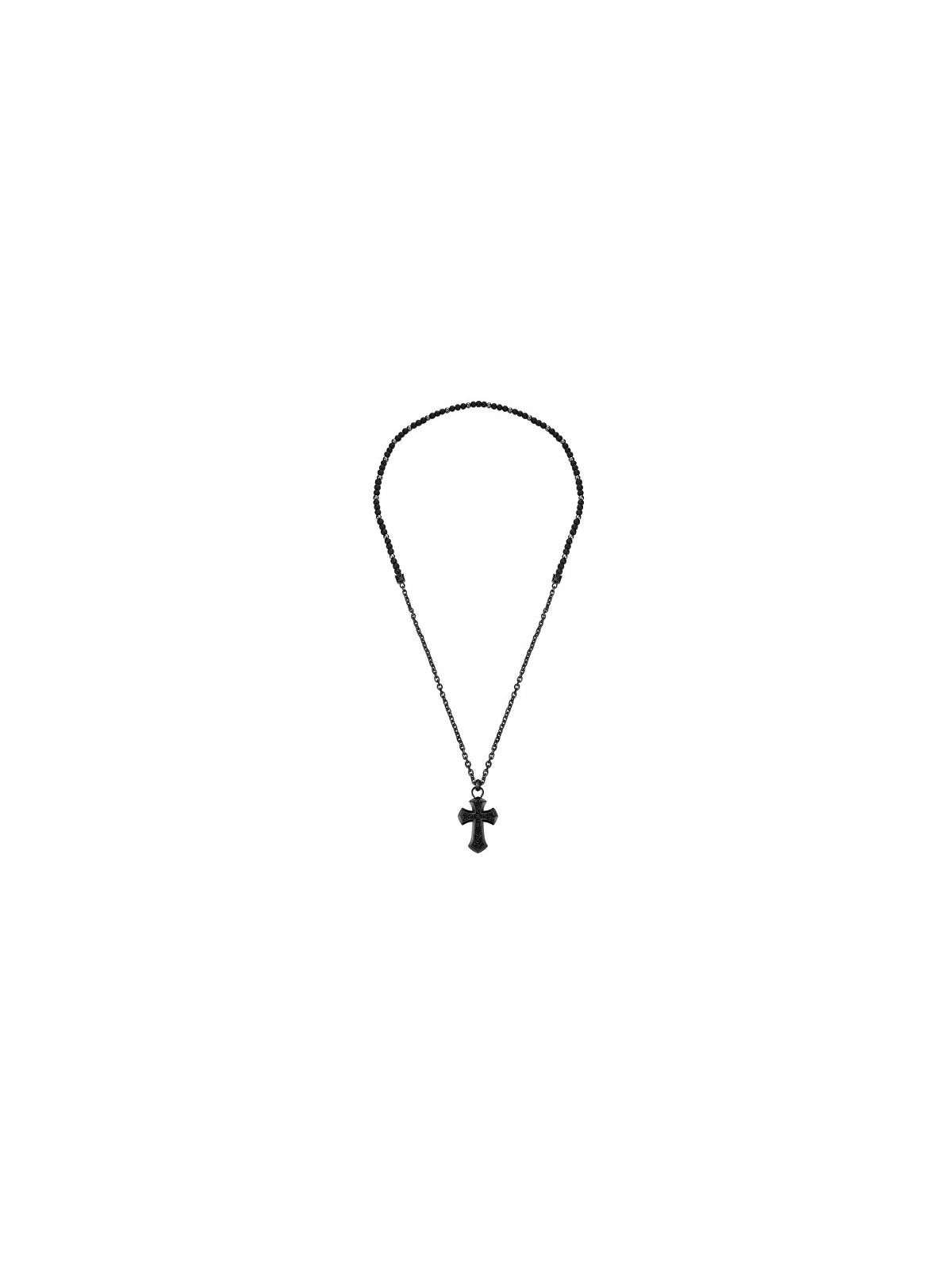 Police Collana in acciaio nero Cross Extreme Rebel PEAGN0004906 uomo