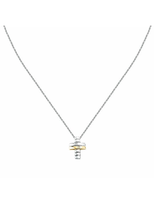 Morellato Collana in argento riciclato con diamanti Cross Diamonds SAYE02 uomo