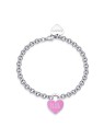 S'Agapõ Incantevole bracciale in acciaio con cuore "Good Luck Be My Always" SBM87 donna