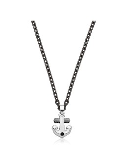 S'Agapõ Collana in acciaio da uomo con ancora nautica SNK06 uomo