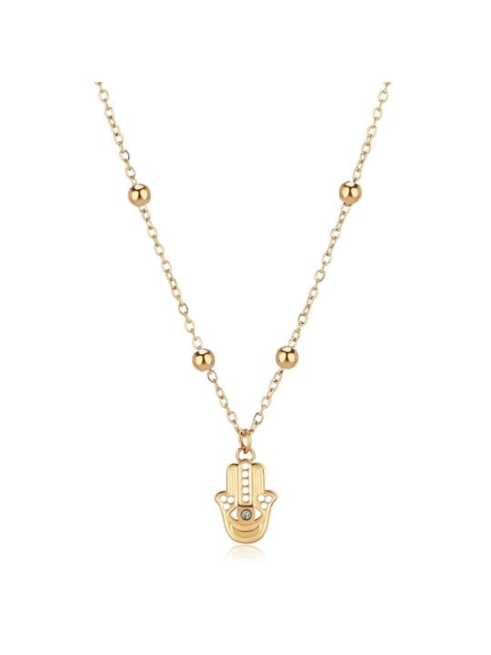 S'Agapõ Collana Hamsa di lusso - Mano di Fatima Strega SWH08 donna