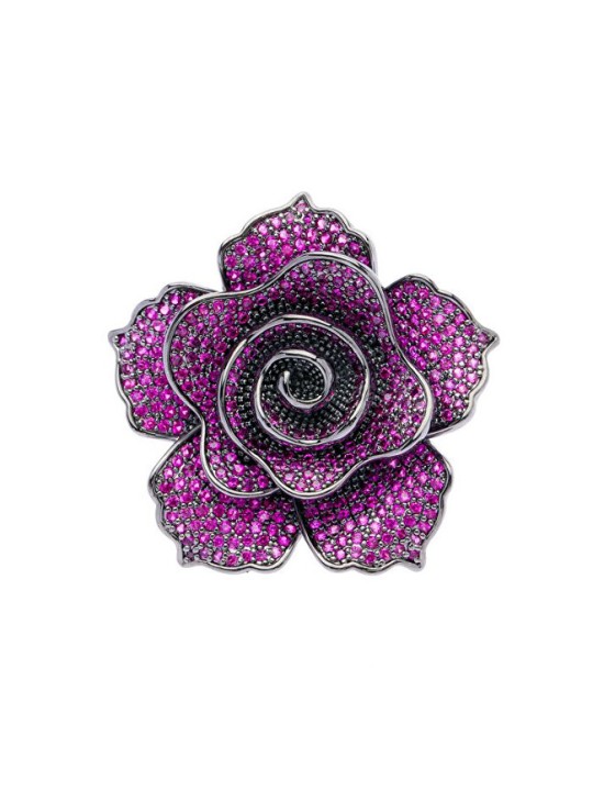 Oliver Weber Spilla a forma di fiore scintillante con cristalli, peonia 58053 donna