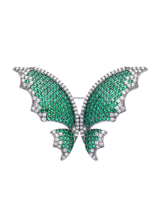 Oliver Weber Spilla scintillante con cristalli verdi a forma di farfalla Chara 58055 donna