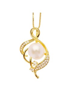 Oliver Weber Collana in argento placcato oro con perla avorio 61305G donna