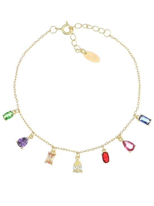 Amen Bracciale placcato oro con zirconi colorati Elegance BRRAGMZ1 donna