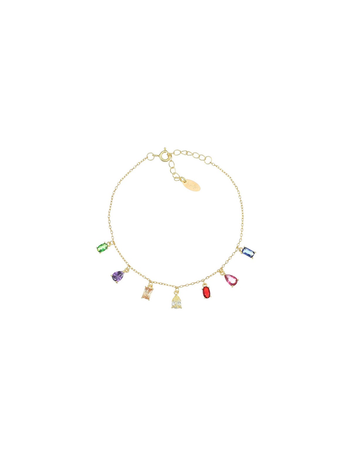 Amen Bracciale placcato oro con zirconi colorati Elegance BRRAGMZ1 donna