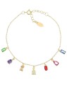 Amen Bracciale placcato oro con zirconi colorati Elegance BRRAGMZ1 donna