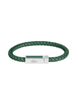 Lacoste Bracciale da uomo in pelle verde Rockel 2040449 uomo