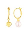 JwL Luxury Pearls Romantici orecchini asimmetrici con cuore e perla d'acqua dolce 2 in 1 JL0854 donna