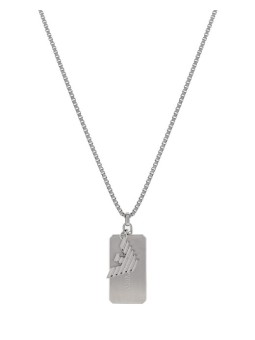 Emporio Armani Collana da uomo in acciaio con logo aquila EGS3167040 uomo
