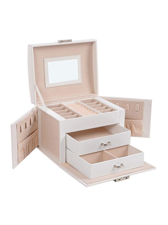 Troli Portagioie bianco con specchio donna
