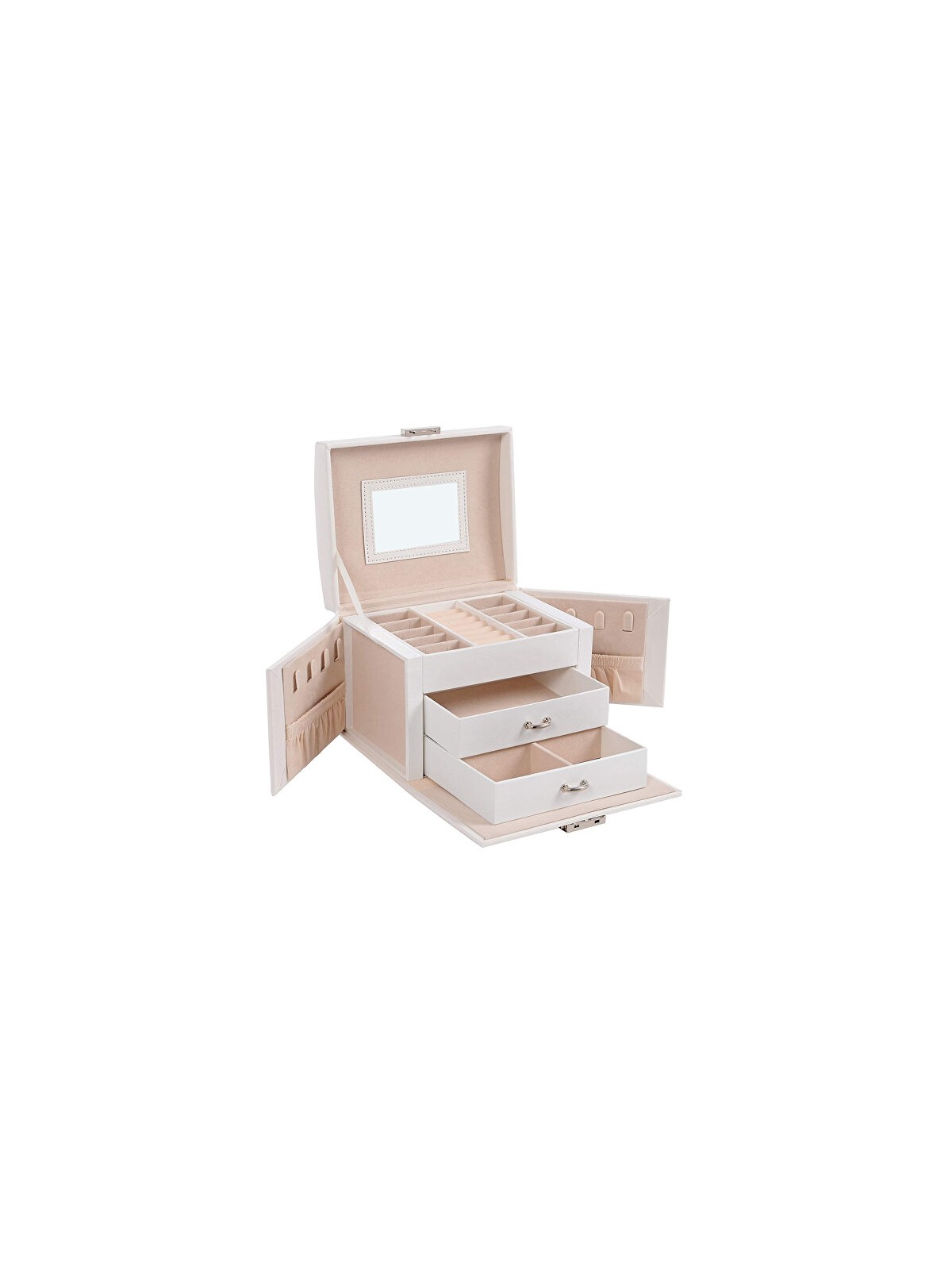 Troli Portagioie bianco con specchio donna