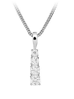 Silver Cat Bellissima collana in argento con zirconi SC576 catena, pendente donna