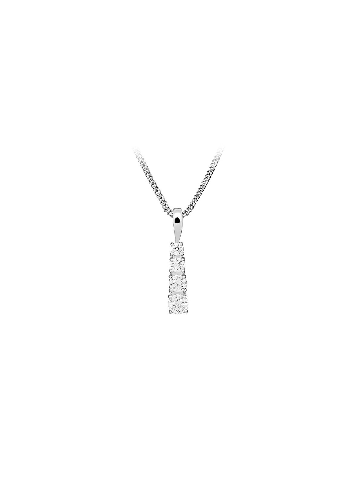 Silver Cat Bellissima collana in argento con zirconi SC576 catena, pendente donna
