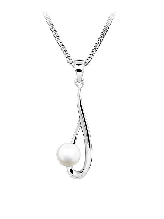 Silver Cat Incantevole collana in argento con vera perla Perle SC611 catena, pendente donna