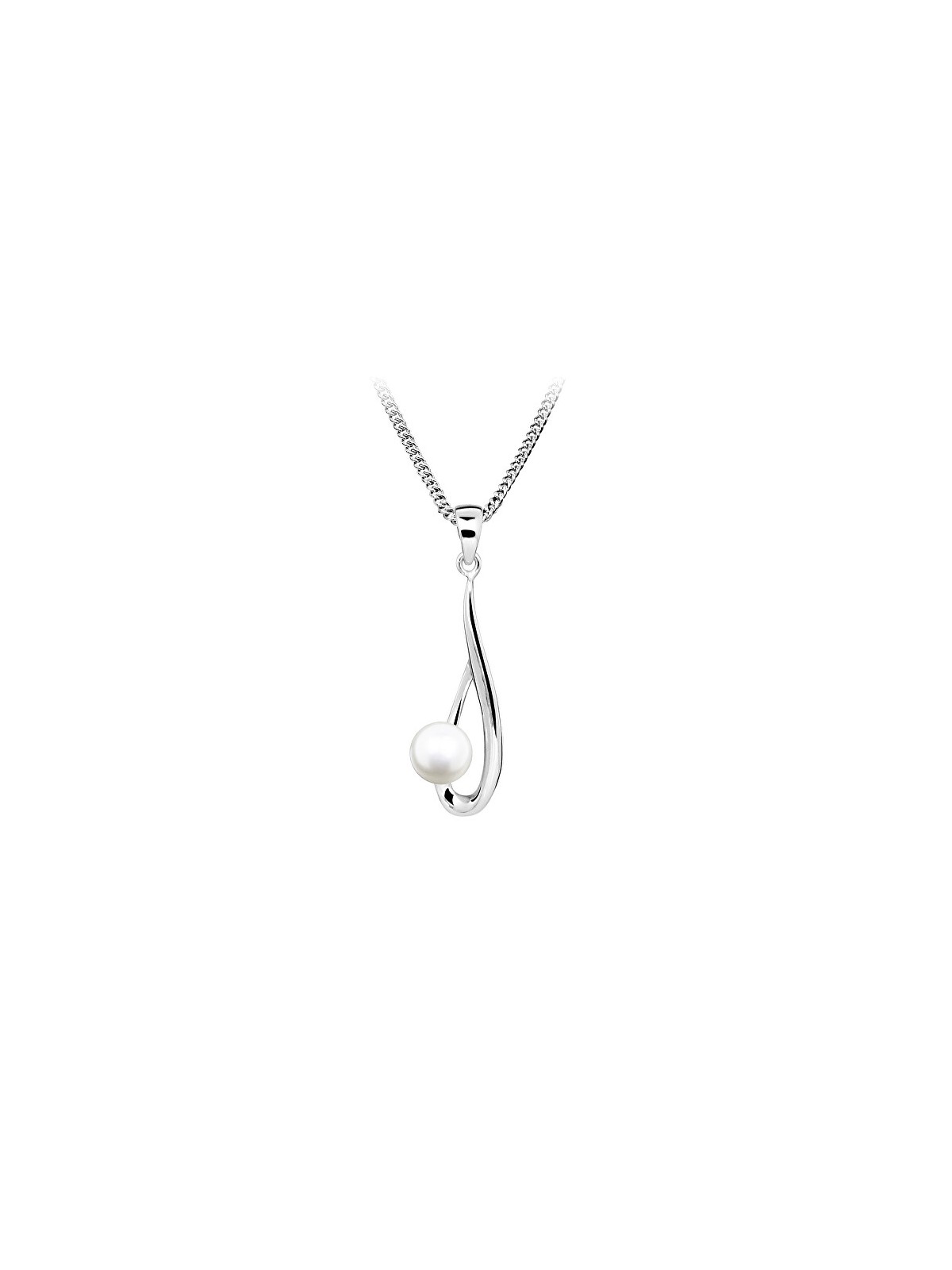 Silver Cat Incantevole collana in argento con vera perla Perle SC611 catena, pendente donna