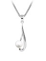 Silver Cat Incantevole collana in argento con vera perla Perle SC611 catena, pendente donna