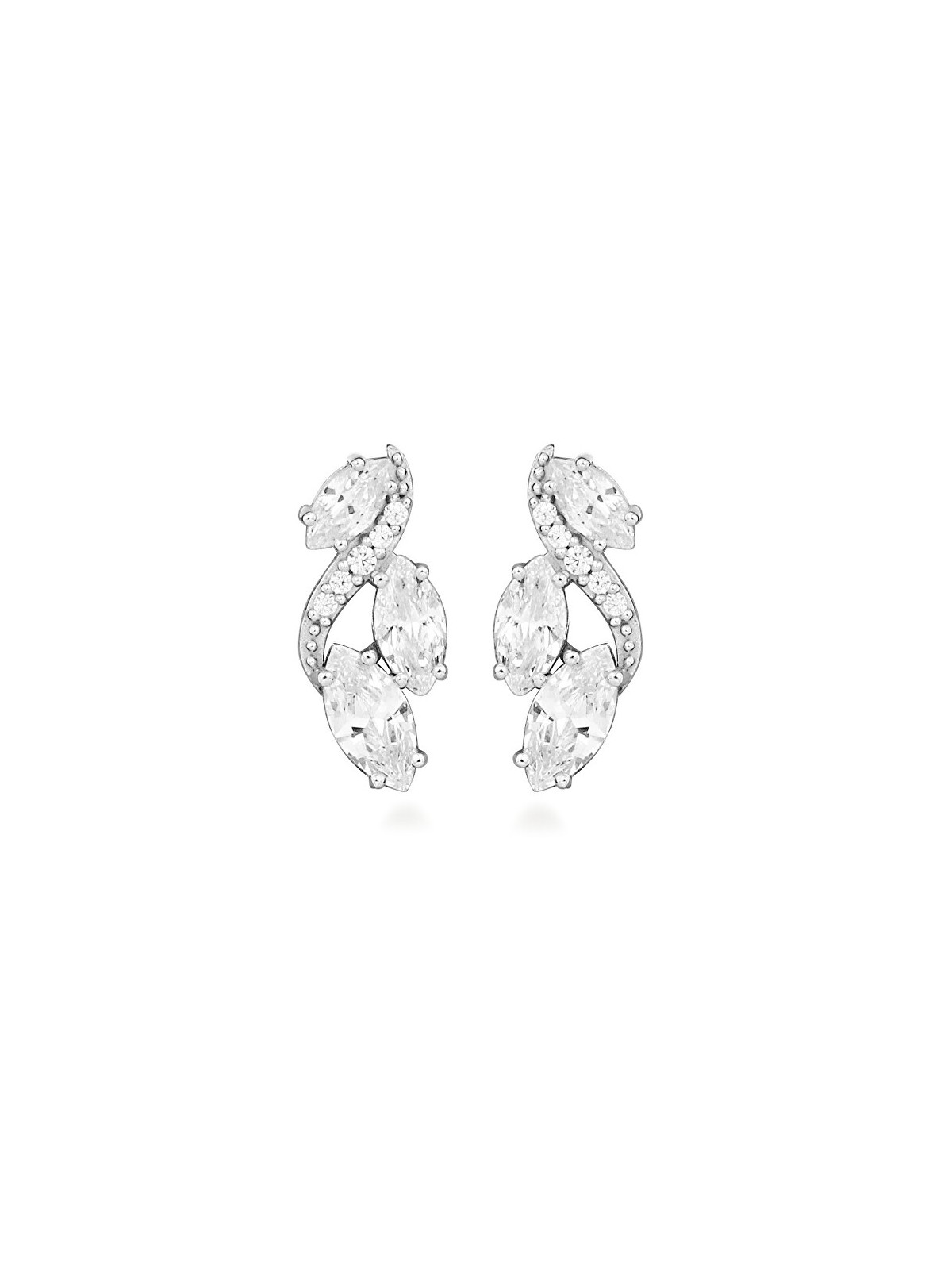 Silver Cat Orecchini scintillanti in argento con zirconi cubici Classics SC595 donna
