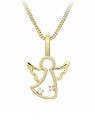 Silver Cat Collana con angelo placcata oro e zirconi SC642 catena, pendente donna