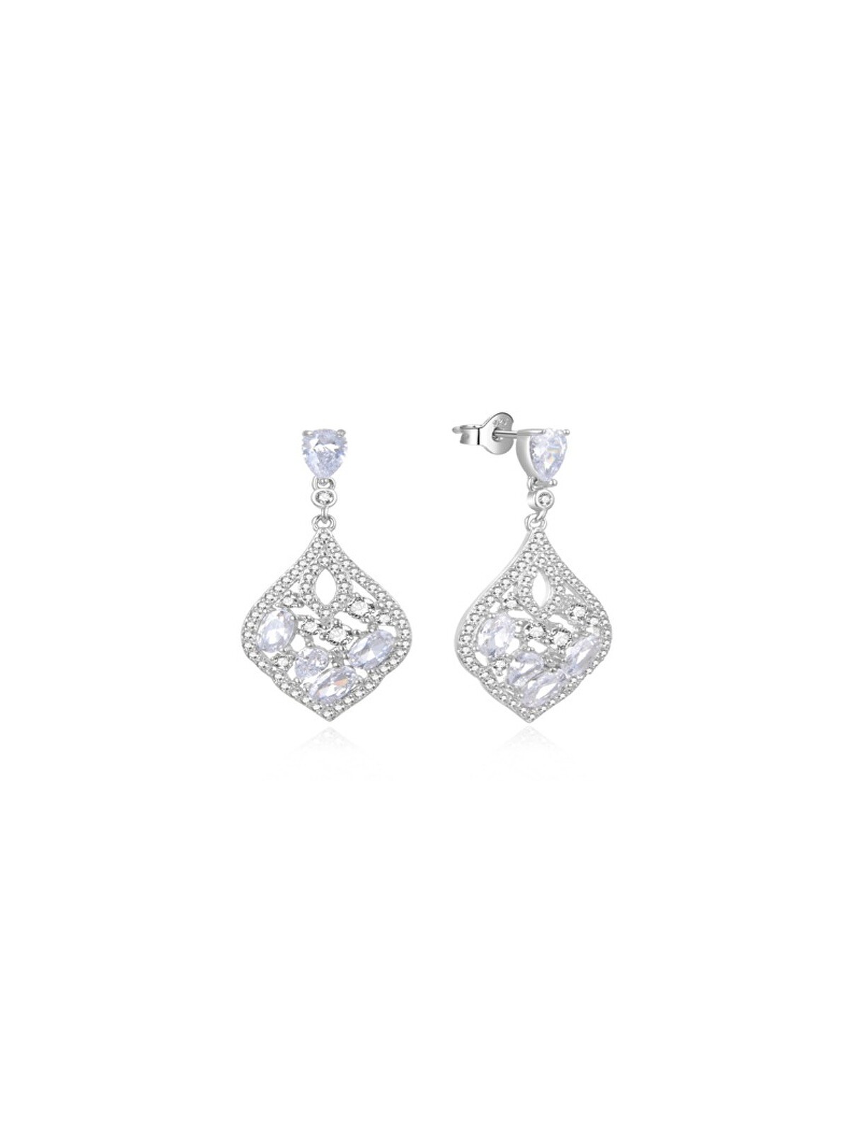 MOISS Lussuosi orecchini in argento con zirconi trasparenti E0002948 donna