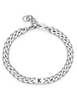 S'Agapõ Bracciale da uomo in acciaio con monogramma K SMG21 uomo