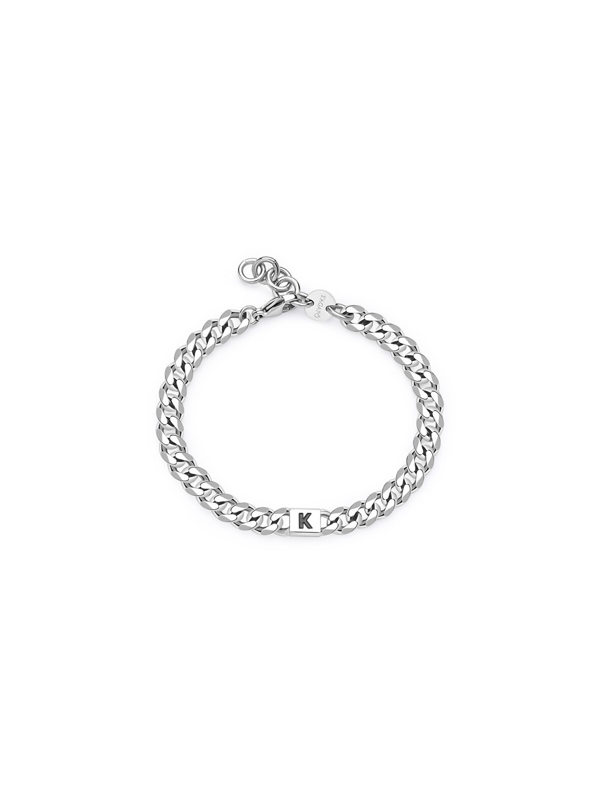 S'Agapõ Bracciale da uomo in acciaio con monogramma K SMG21 uomo