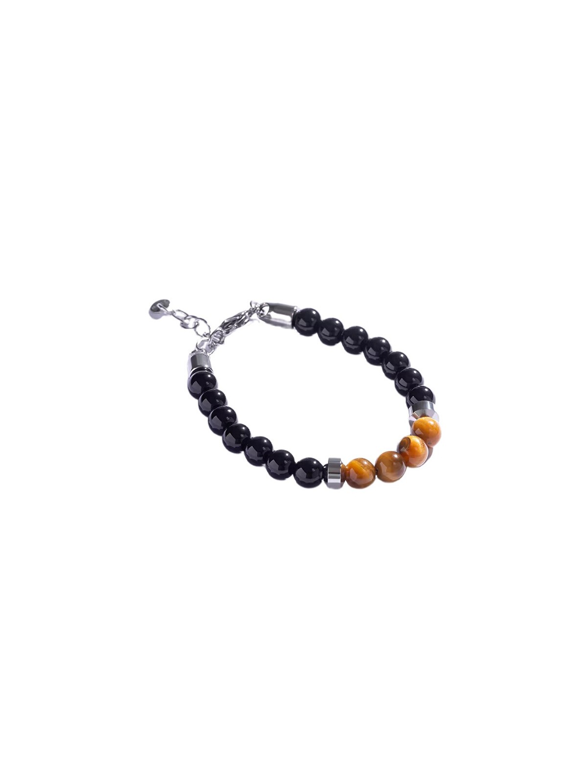 Marc Malone Elegante bracciale con perline e occhio di tigre MCGB5021 uomo