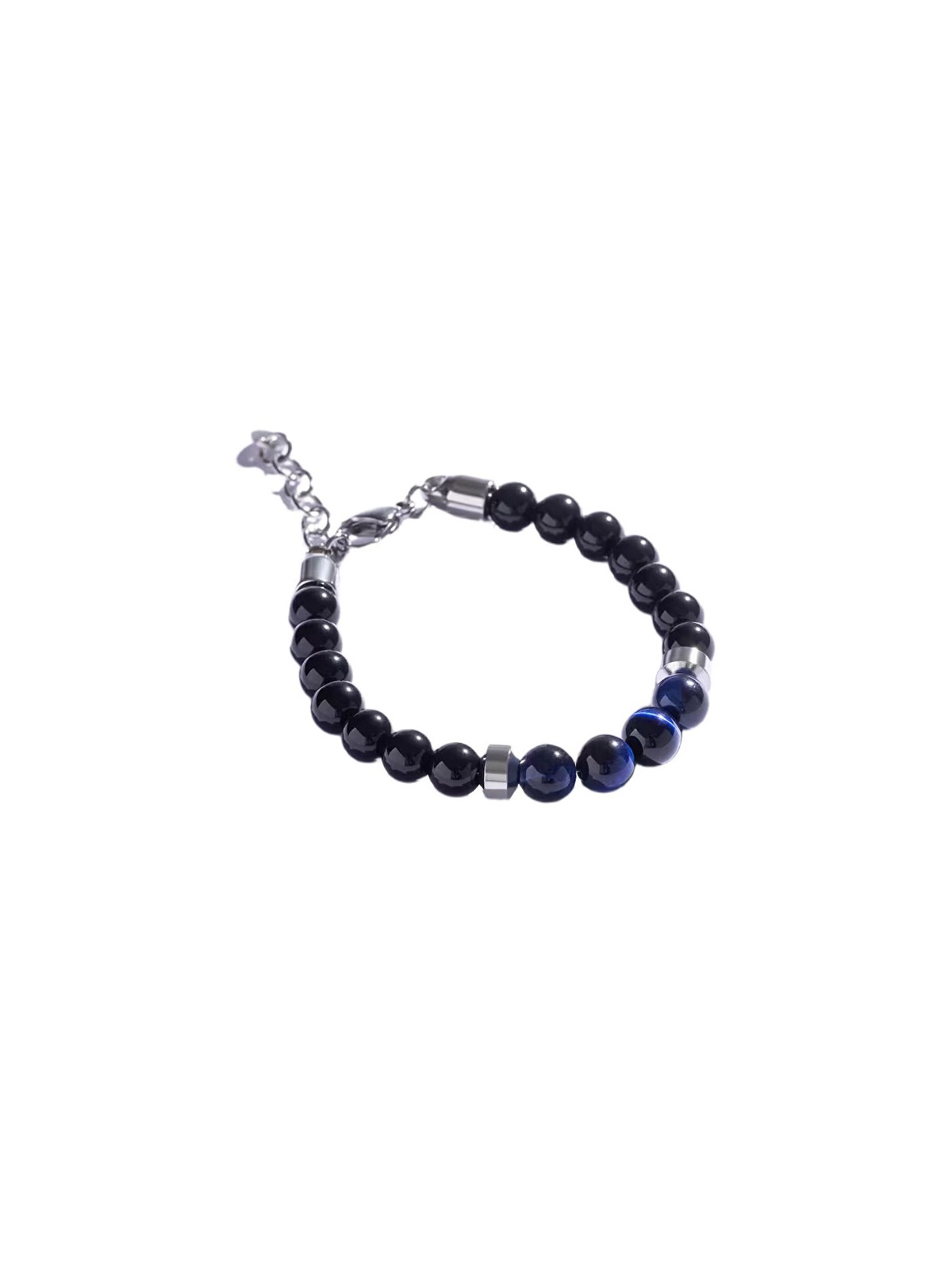 Marc Malone Elegante bracciale con perline e occhio di tigre blu MCGB5022 uomo