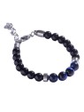 Marc Malone Elegante bracciale con perline e occhio di tigre blu MCGB5022 uomo