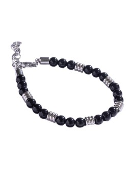 Marc Malone Bracciale da uomo con perline nere MCGB5027 uomo