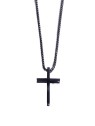 Marc Malone Collana senza tempo in acciaio nero con croce MCGN5048B uomo