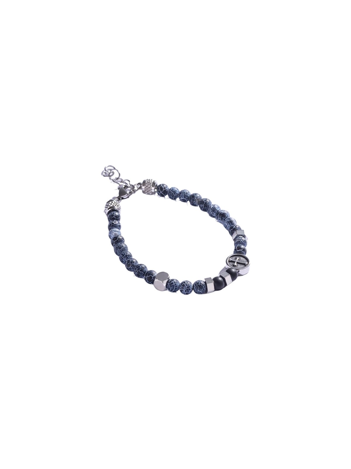 Marc Malone Bracciale da uomo con perline e agata craquelé MCGB5025 uomo