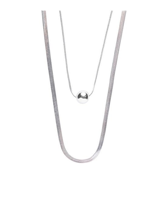 Marc Malone Elegante collana in acciaio Luna Silver Necklace MCN250257S donna