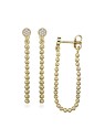 Silver Cat Orecchini a catena placcati in oro con zirconi cubici SC534 donna