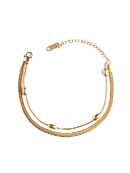 Emily Westwood Bracciale doppio in acciaio placcato oro Elysian EWB250173G donna