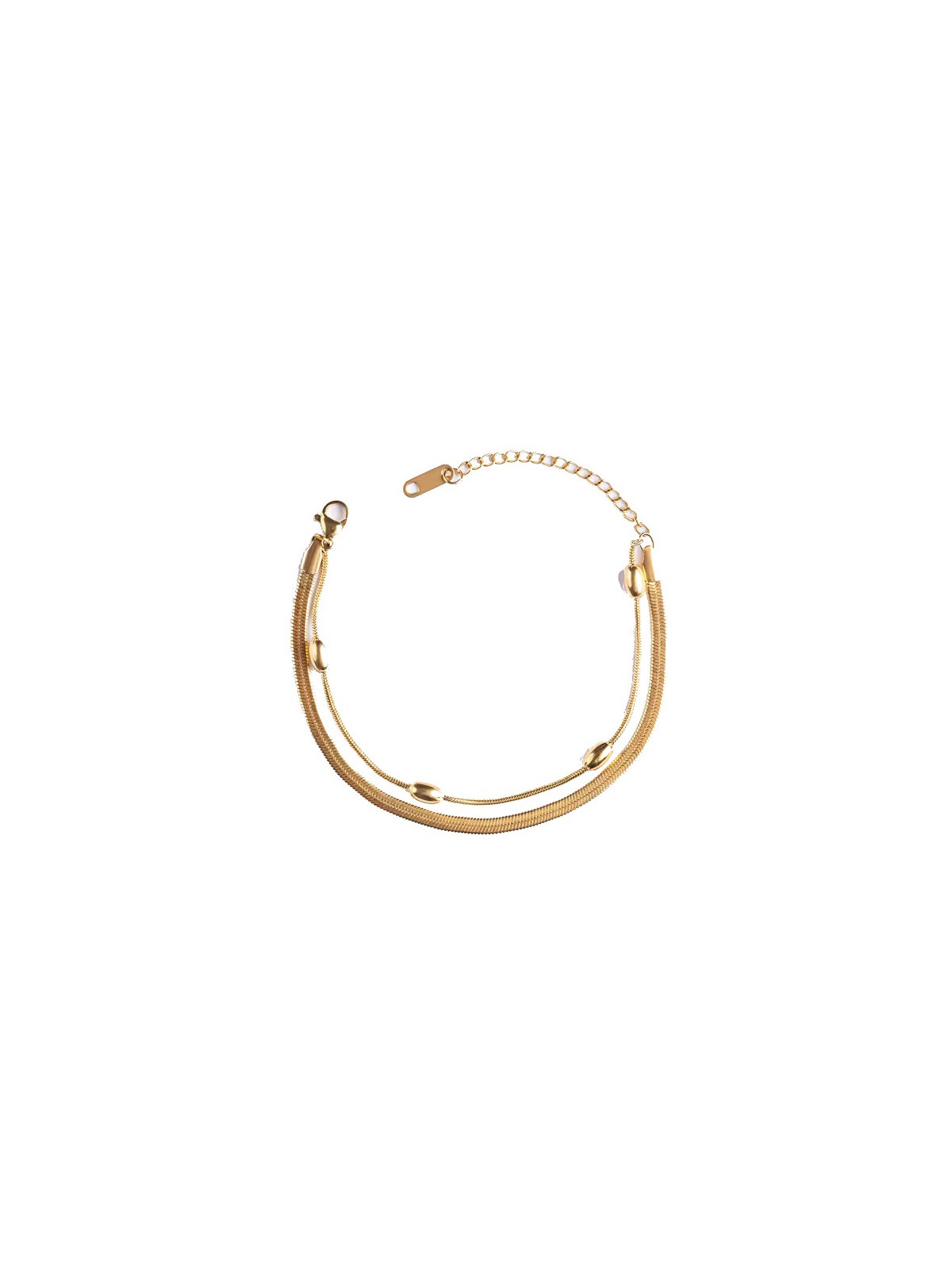 Emily Westwood Bracciale doppio in acciaio placcato oro Elysian EWB250173G donna