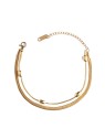 Emily Westwood Bracciale doppio in acciaio placcato oro Elysian EWB250173G donna