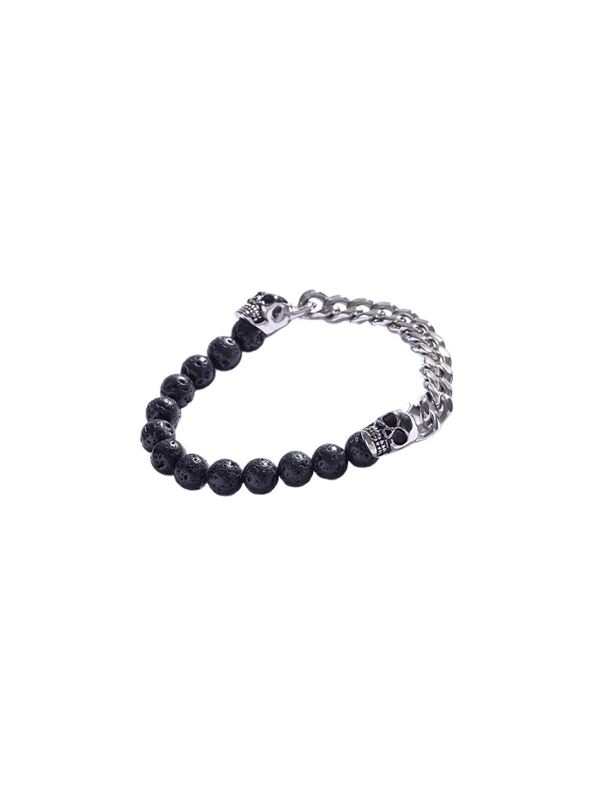Marc Malone Bracciale da uomo distintivo con pietra lavica MCGB5042S uomo